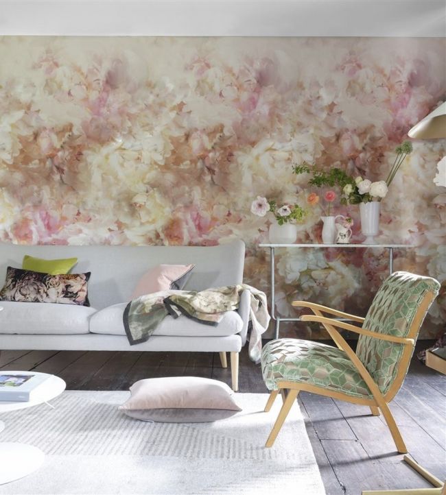 Fleur De Nuit Room Wallpaper - Pink