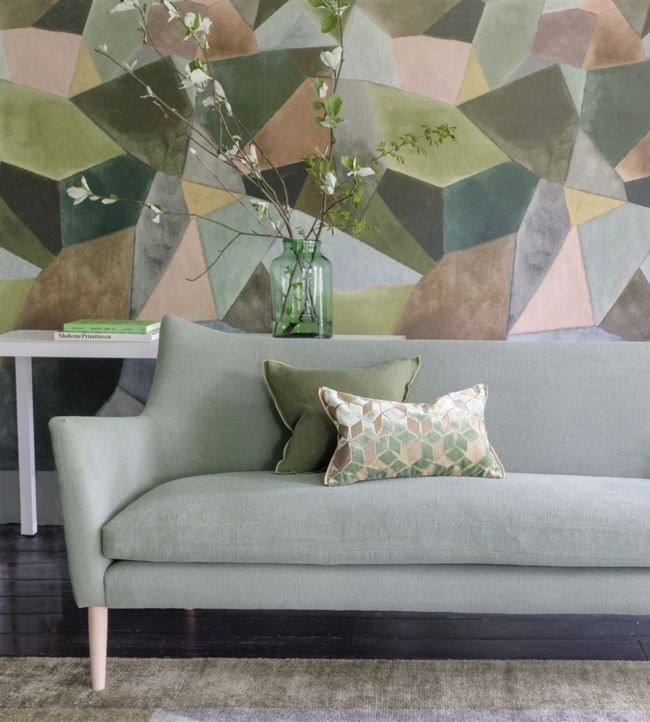 Geo Moderne Room Wallpaper - Green