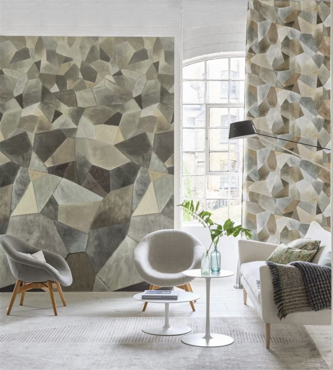 Geo Moderne Room Wallpaper - Gray
