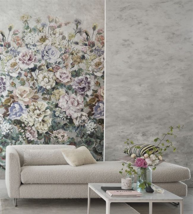 Grandiflora Rose Room Wallpaper - Green