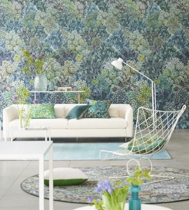 Madhya Room Wallpaper - Blue