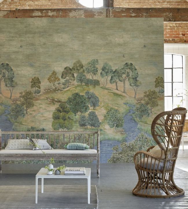 Bandipur Grasscloth Room Wallpaper - Green