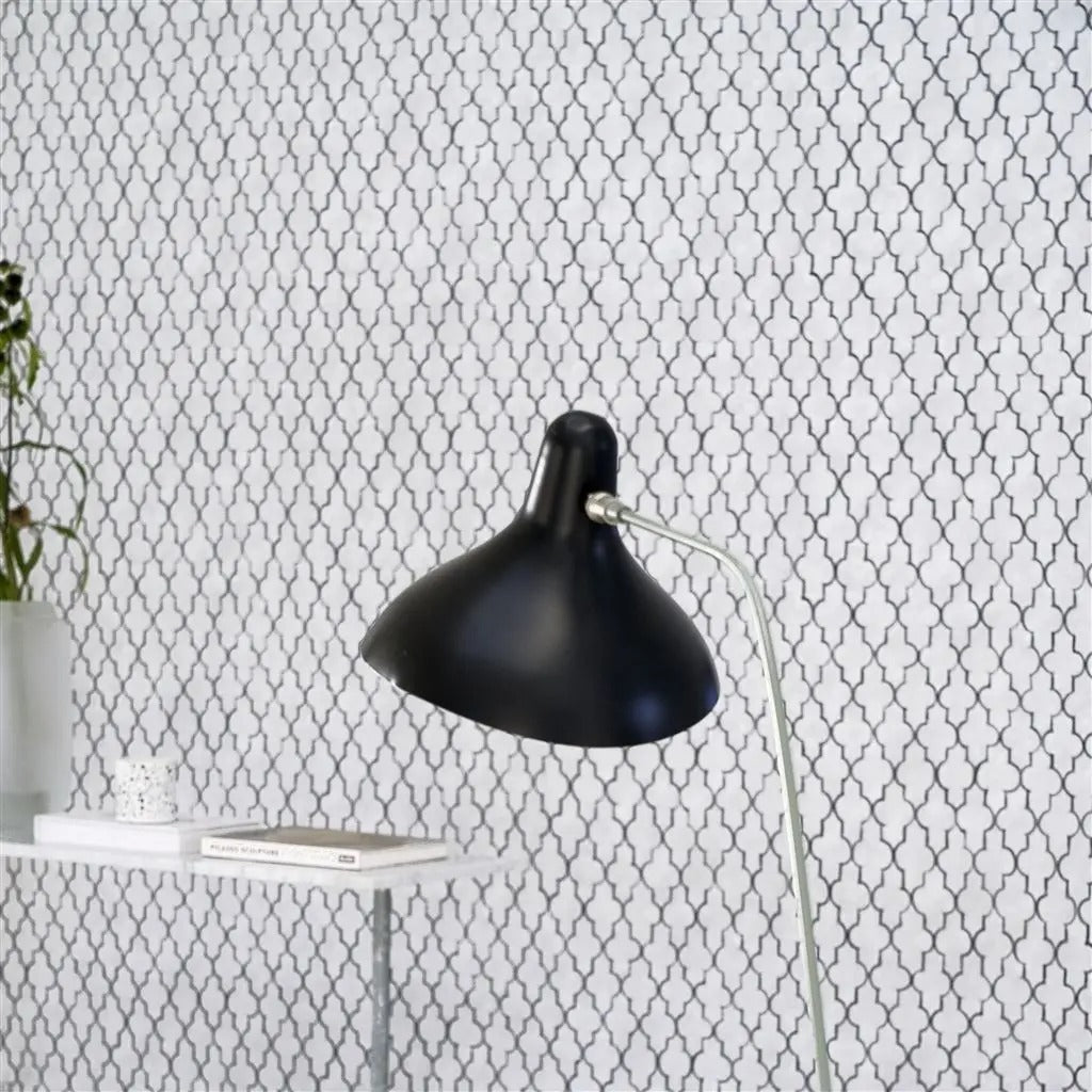 Pergola Trellis Graphite Room Wallpaper