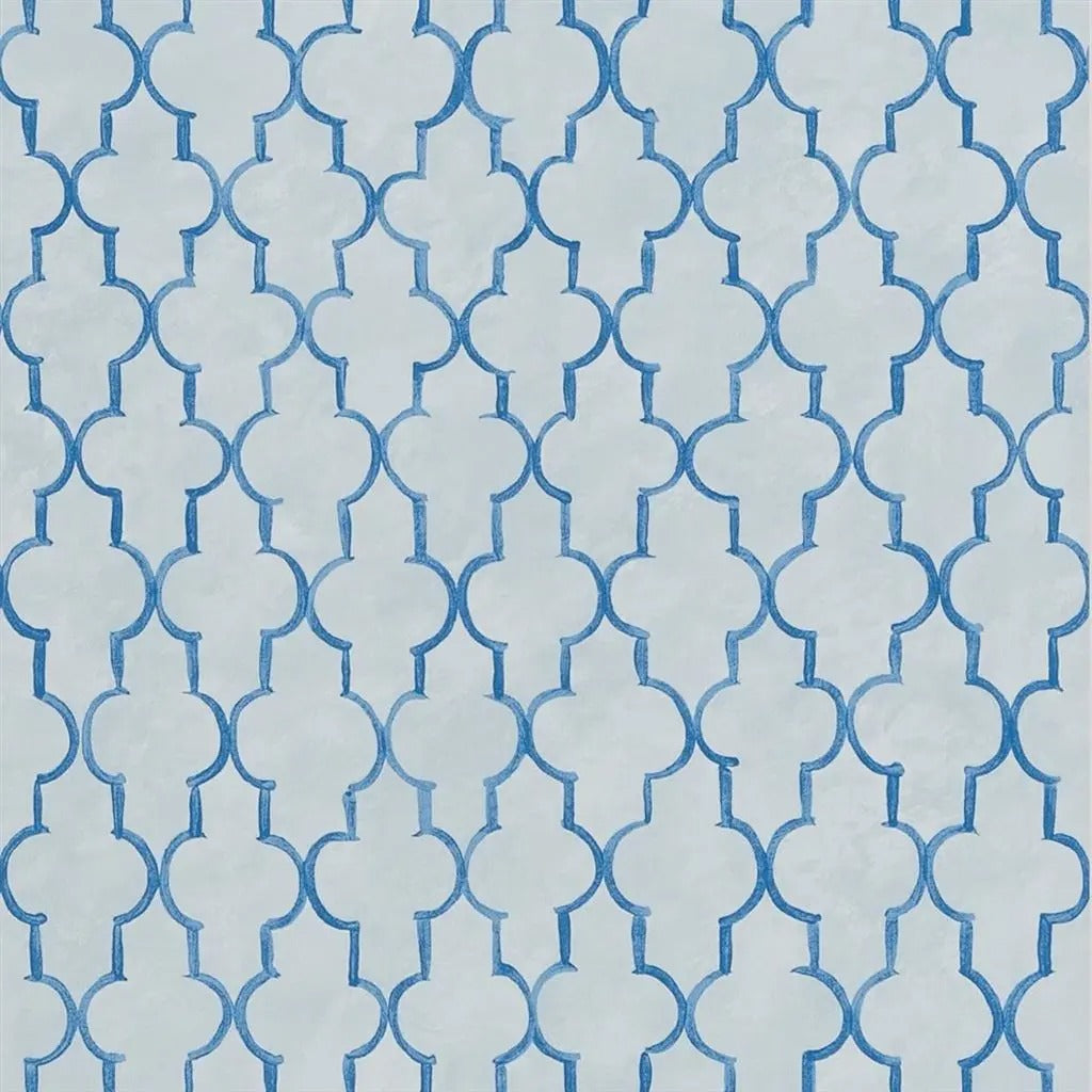 Pergola Trellis Cobalt Wallpaper