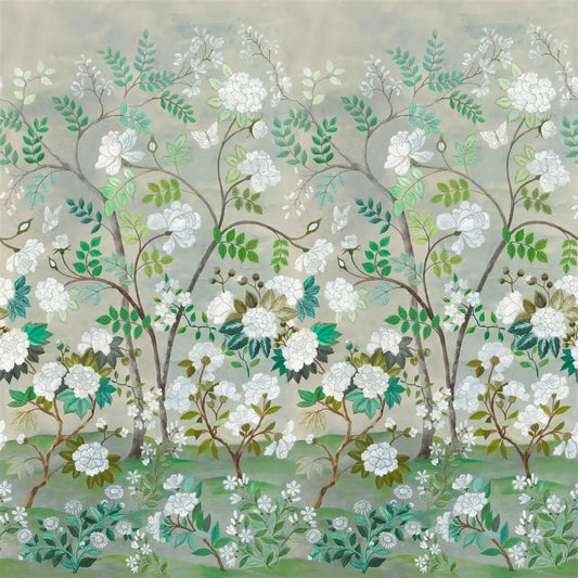 Fleur Orientale Celadon Wallpaper