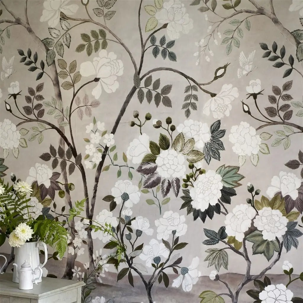 Fleur Orientale Pale Birch Room Wallpaper