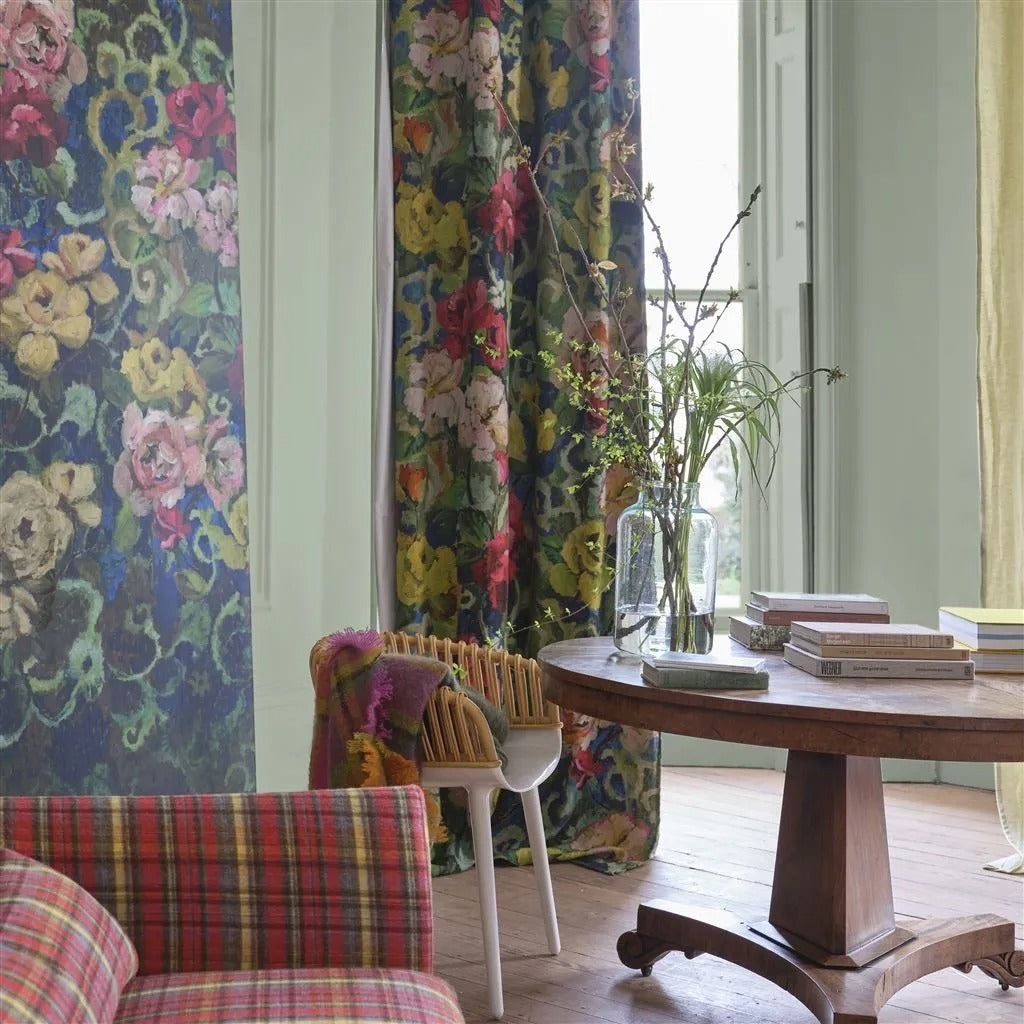 Tapestry Flower Vintage Green Room Wallpaper