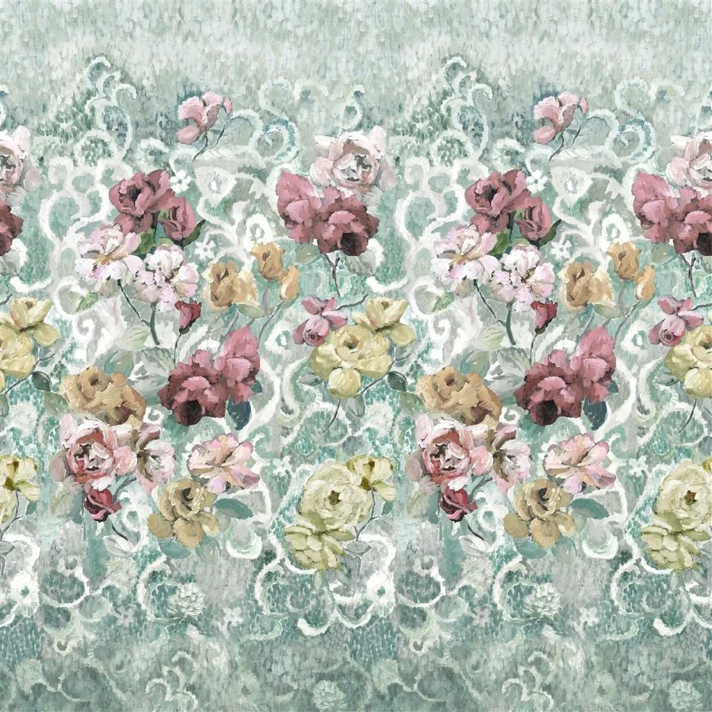 Tapestry Flower Eau De Nil Wallpaper