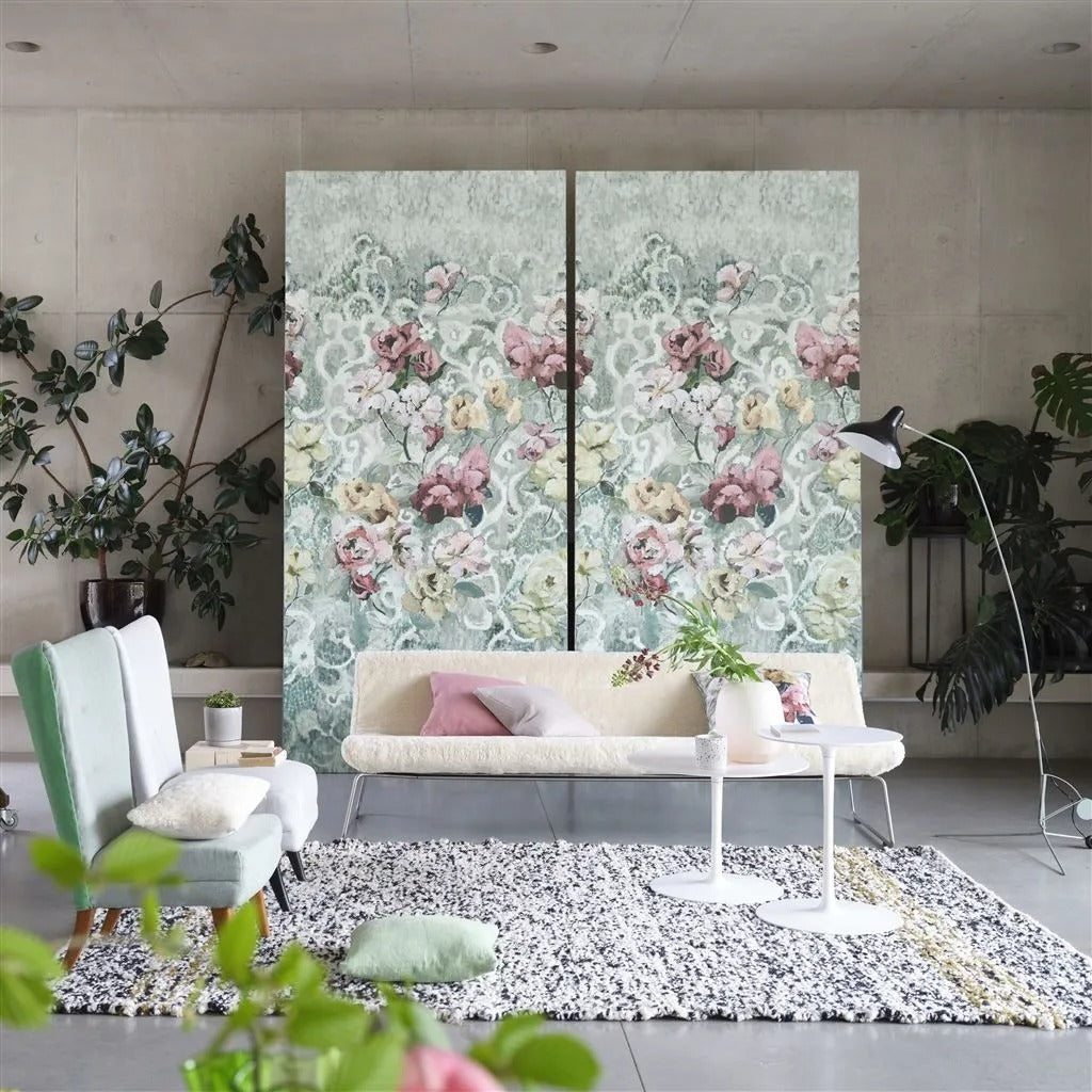 Tapestry Flower Eau De Nil Room Wallpaper