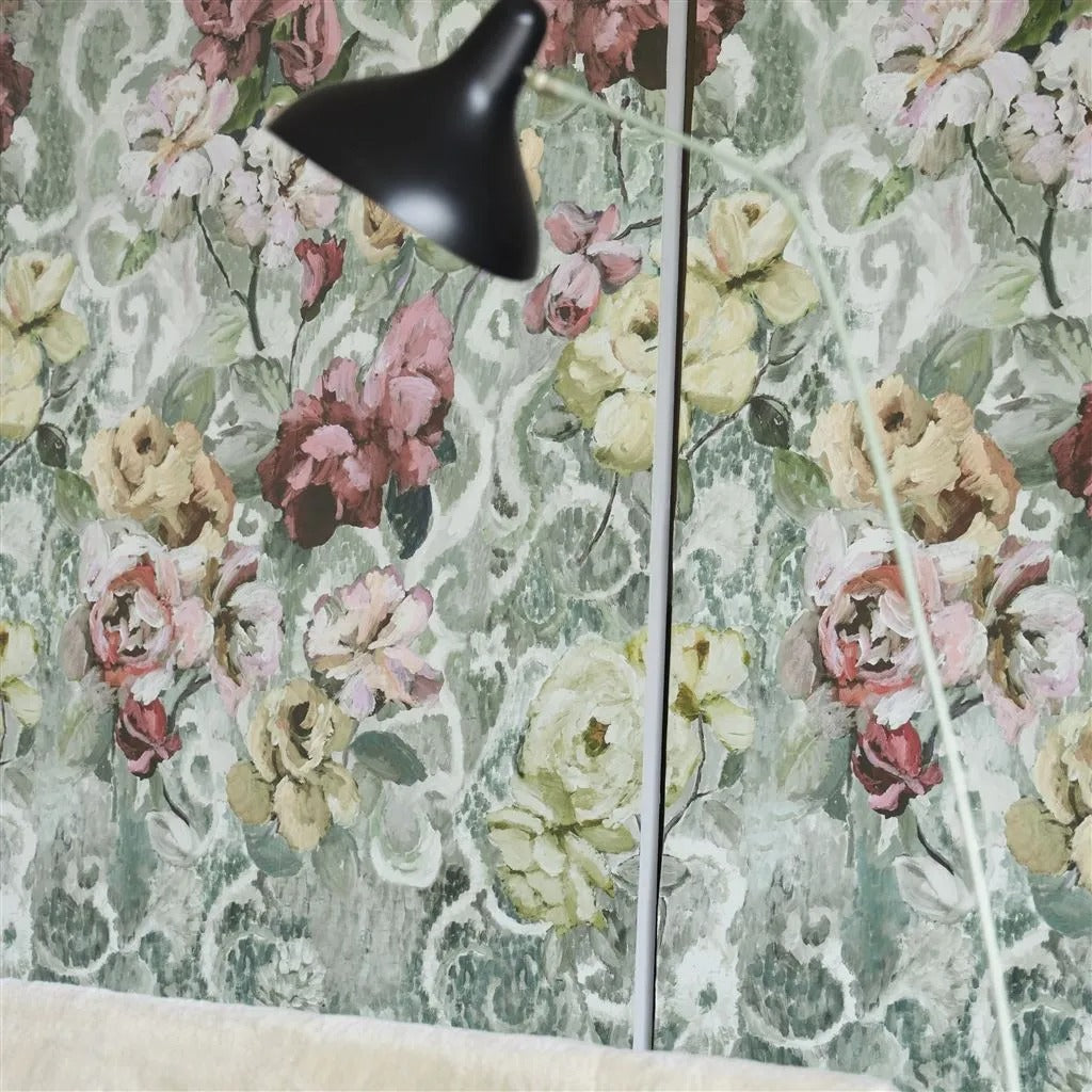 Tapestry Flower Eau De Nil Room Wallpaper