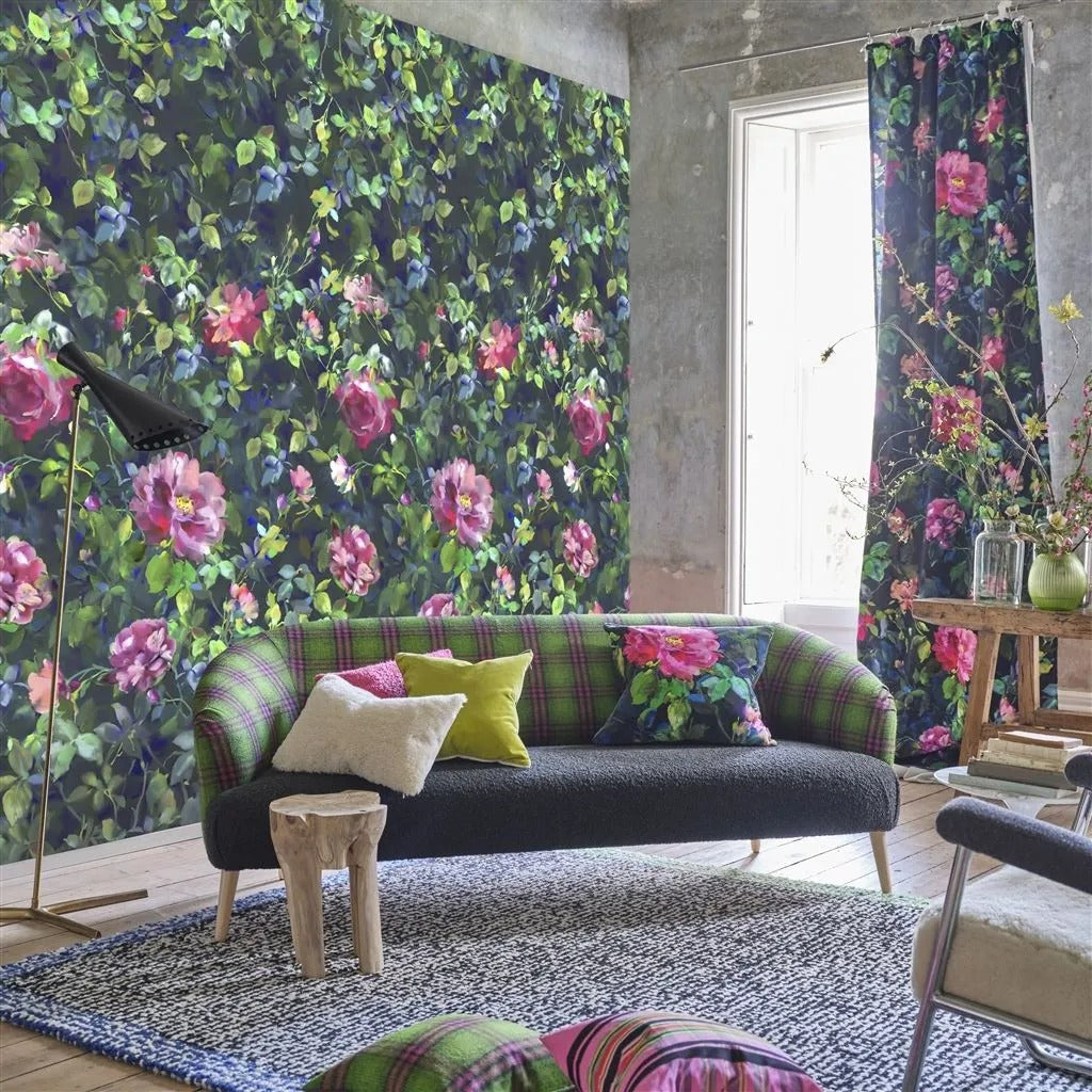Gertrude Rose Fuchsia Room Wallpaper