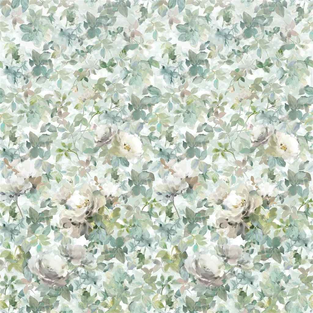 Thelmas Garden Celadon Wallpaper - Green