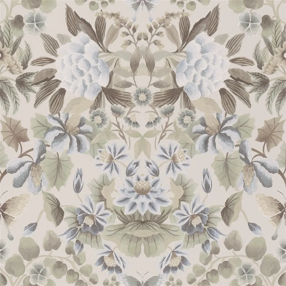 Ikebana Damask Eau De Nil Wallpaper
