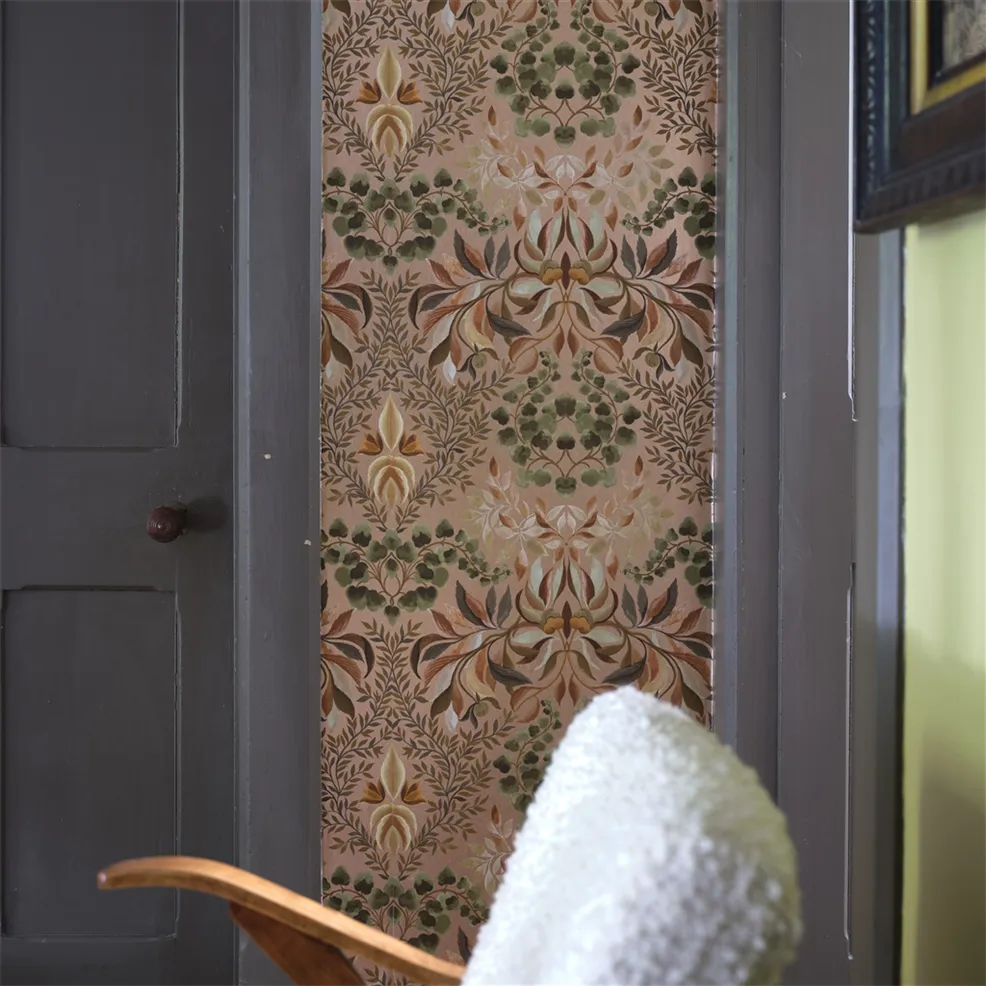 Karakusa Copper Room Wallpaper