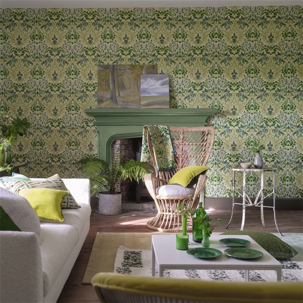 Karakusa Emerald Room Wallpaper