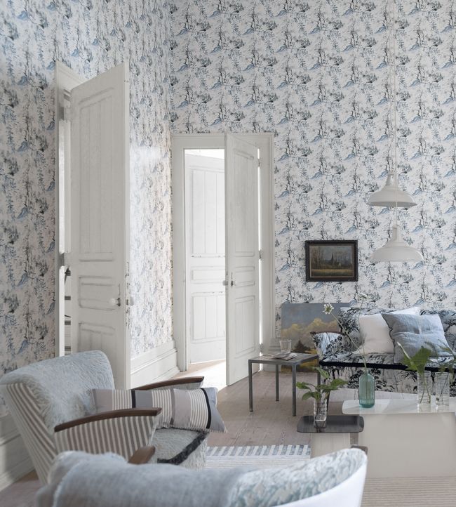 Winter Palace Room Wallpaper - Blue