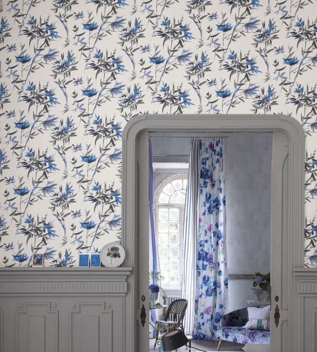 Bamboo Room Wallpaper - Blue