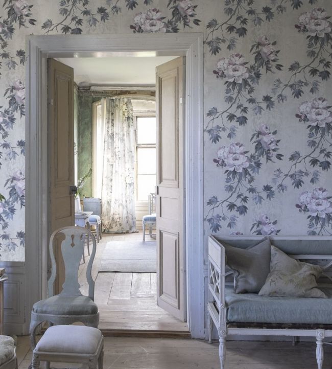 Floreale Room Wallpaper - Blue