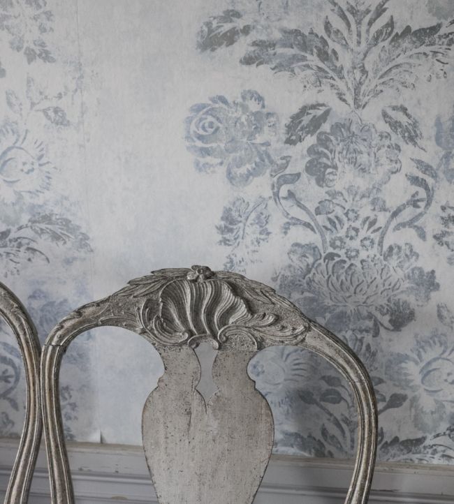 Damasco Room Wallpaper - Blue