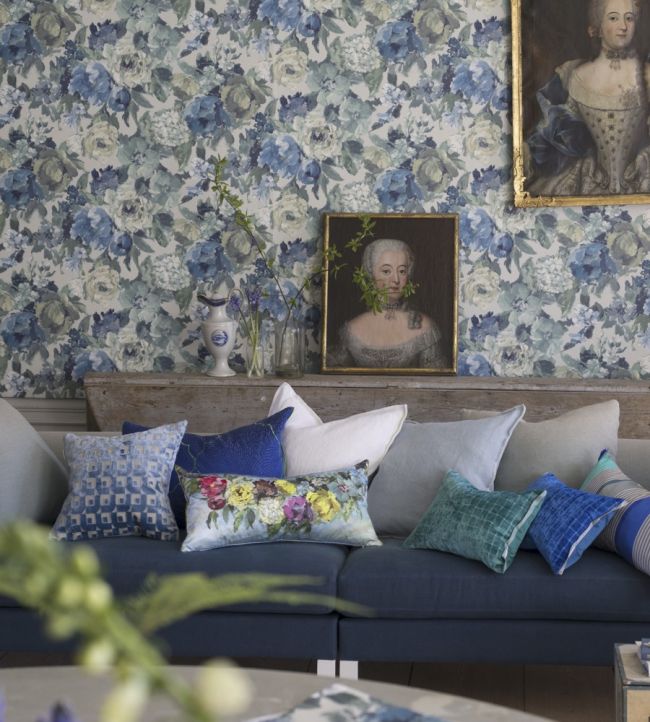 Roseto Room Wallpaper - Blue