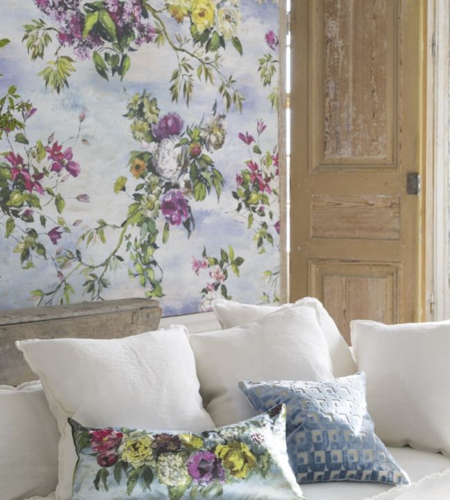 Caprifoglio Room Wallpaper - Blue