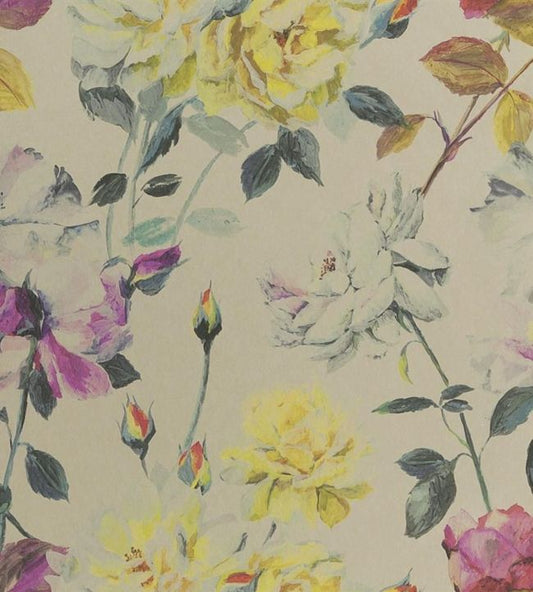 Couture Rose Wallpaper - Yellow