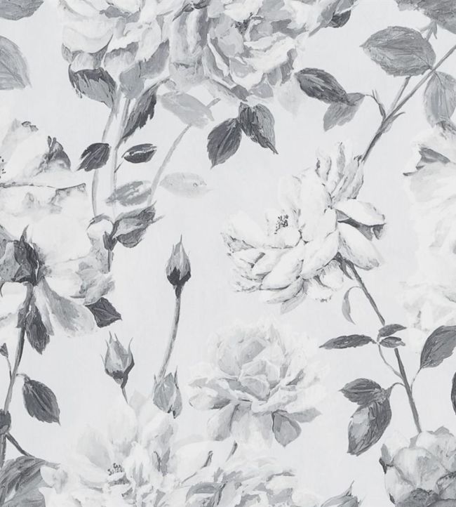 Couture Rose Wallpaper - Gray