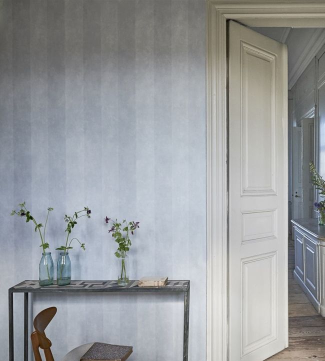 Parchment Stripe Room Wallpaper - Silver