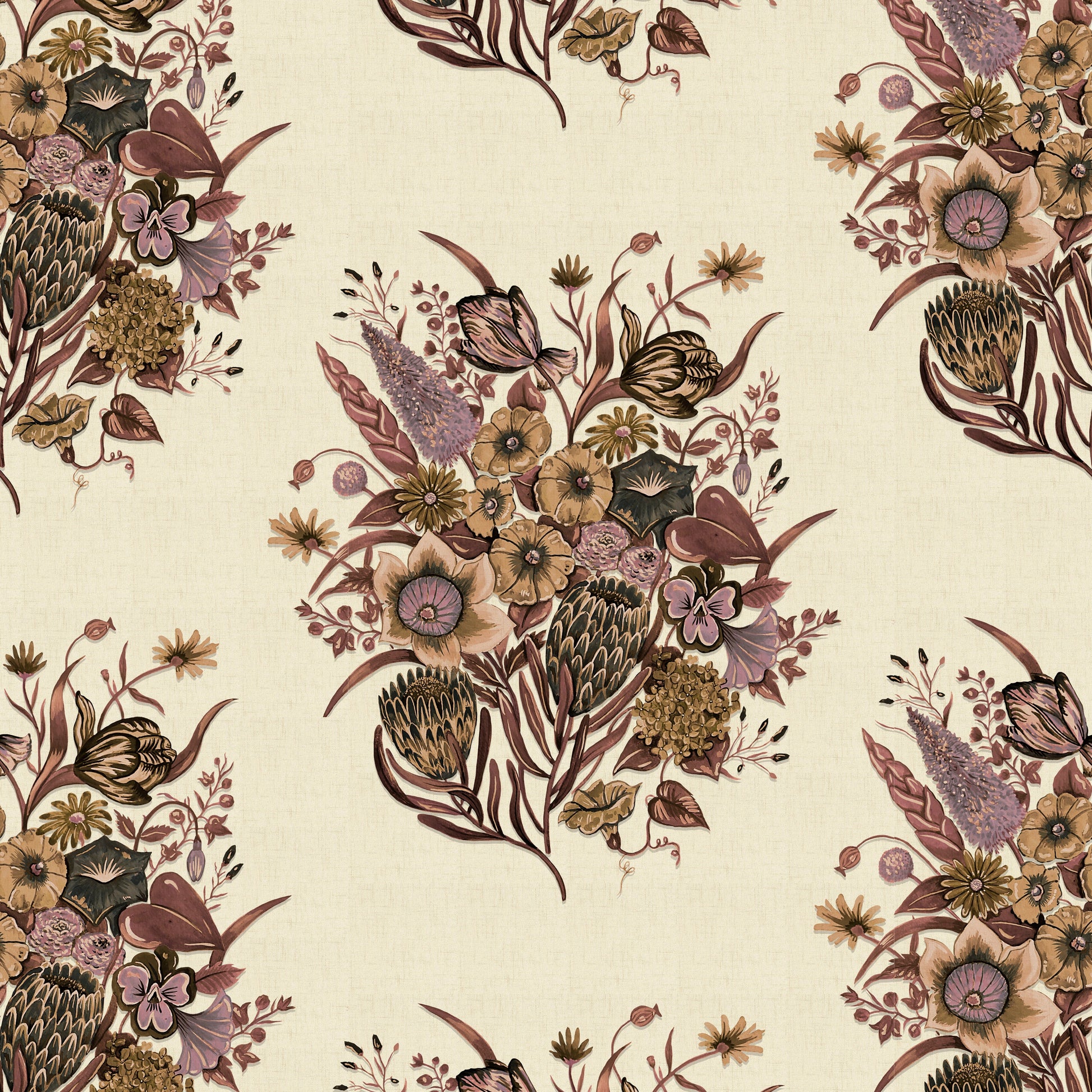 Posy Wallpaper - Purple - Wear The Walls