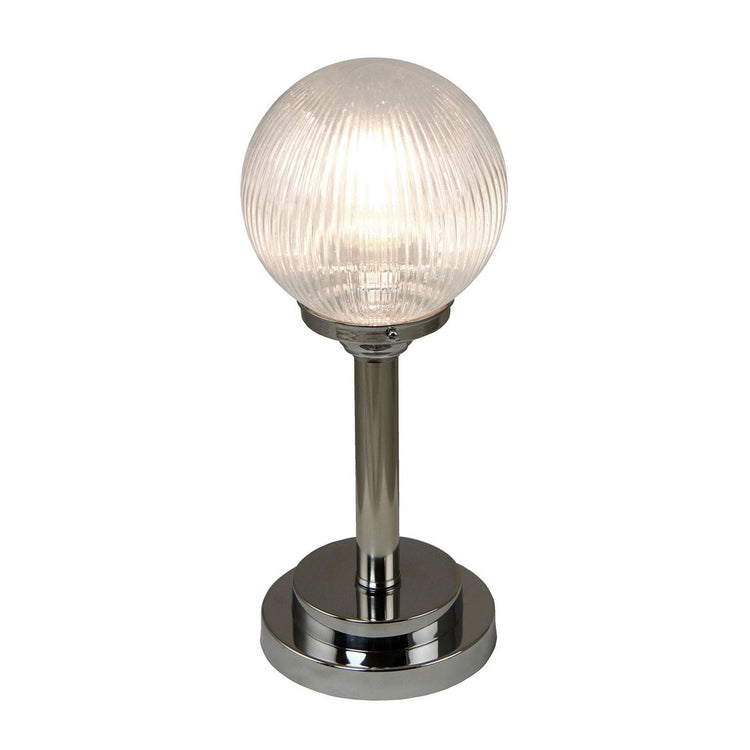 Prismatic Globe Table Lamp - Chrome