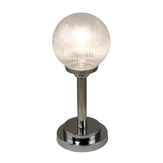 Prismatic Globe Table Lamp - Chrome