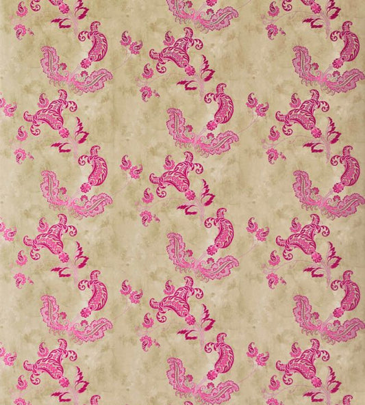 Paisley Wallpaper - Hot Pink on Tea Stain - BG0800-201 - Barneby Gates