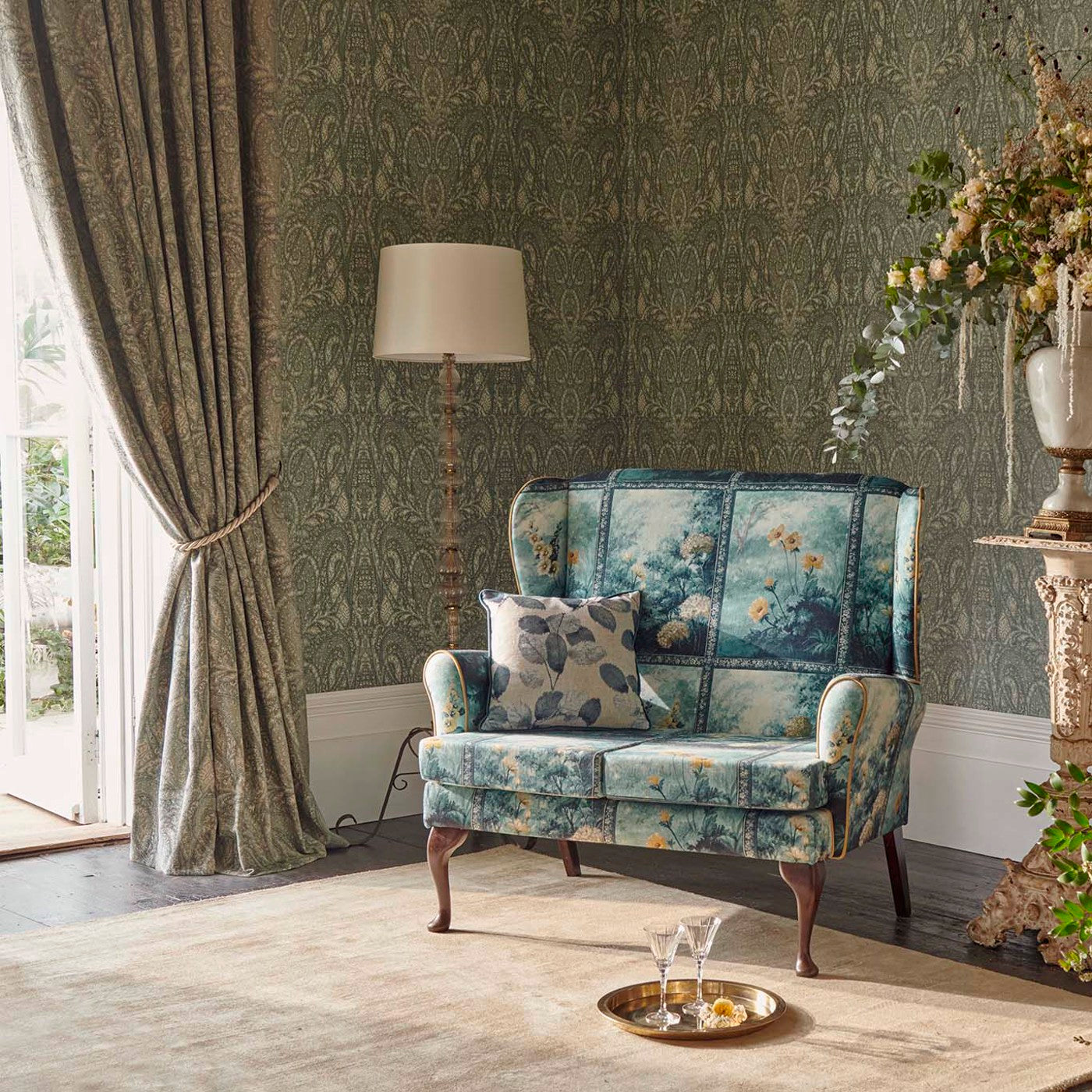 Palacio Wallpaper - Eau De Nil - Clarke & Clarke