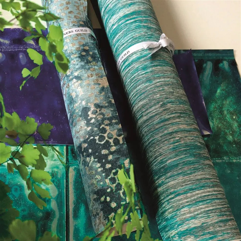Palasini Wallpaper - Teal - PDG647/06 - Designers Guild