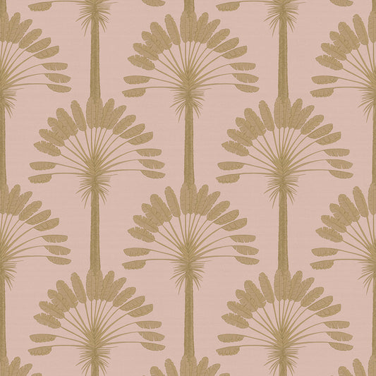 Palmette Wallpaper - Dusty Pink & Gold - Lucie Annabel