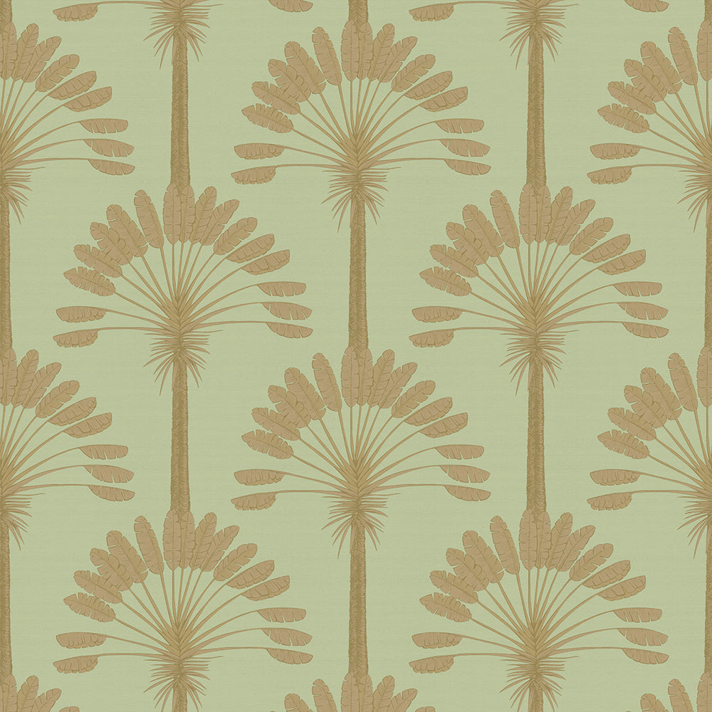 Palmette Wallpaper - Olive & Gold - Lucie Annabel