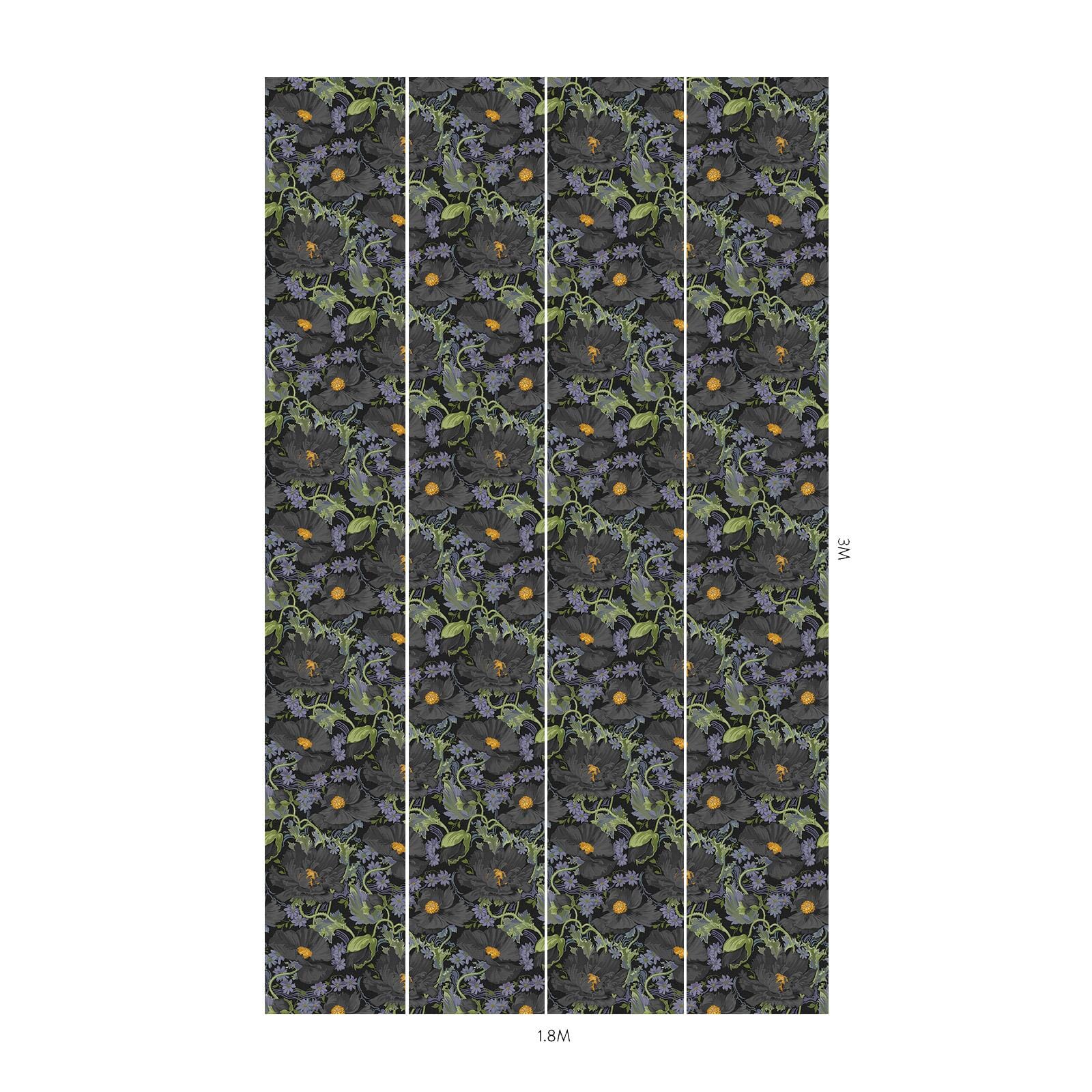 Papavera Wallpaper - Noir - House of Hackney