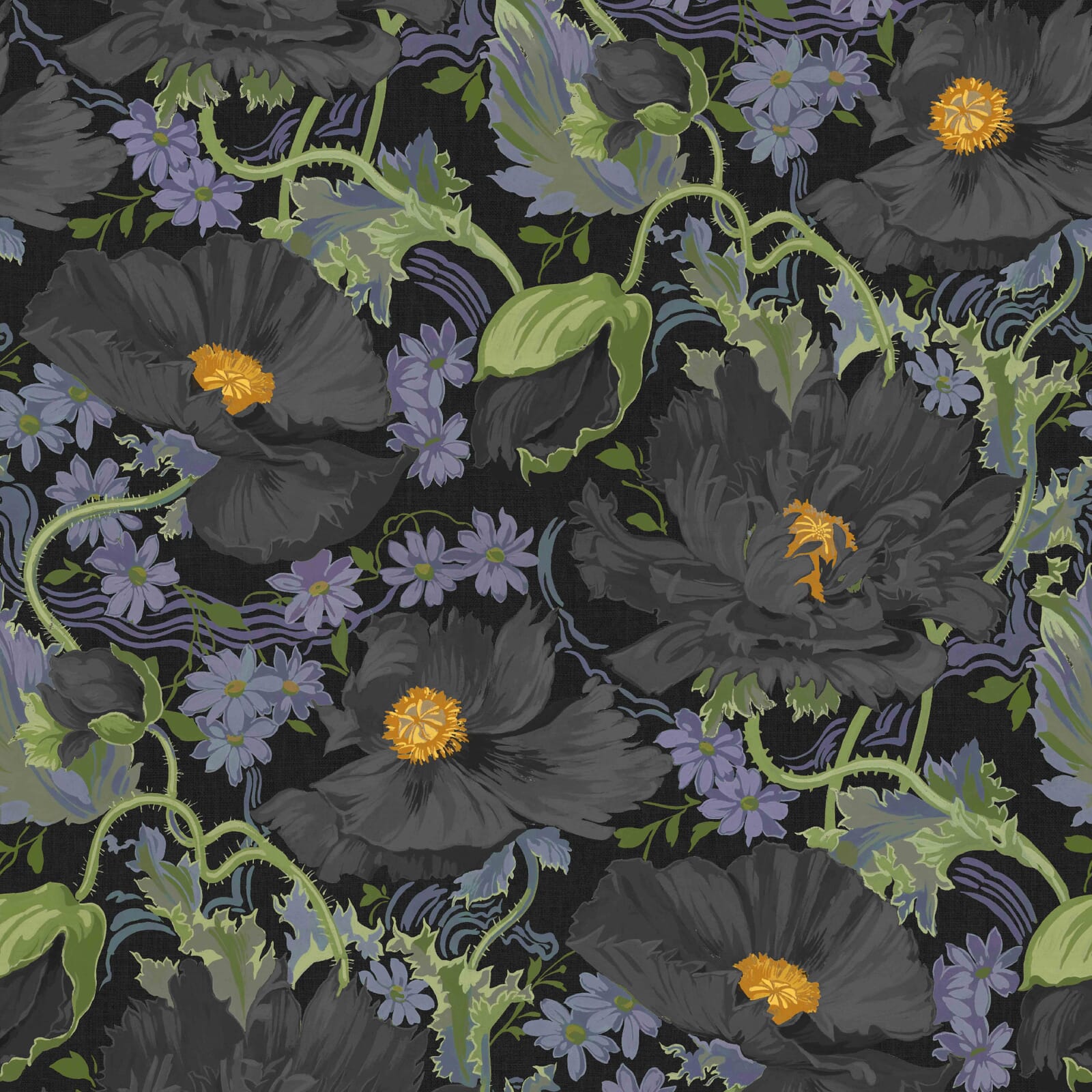 Papavera Wallpaper - Noir - House of Hackney