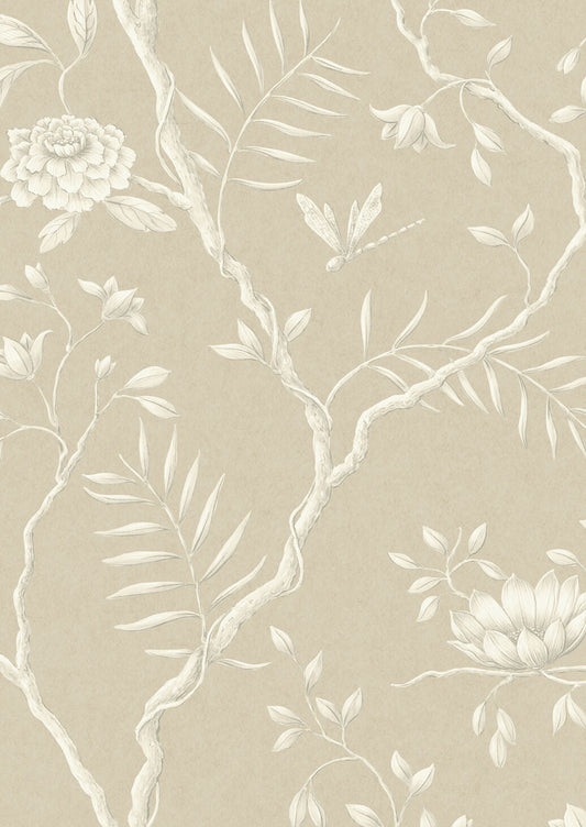 Jasper Peony Wallpaper - Parchment