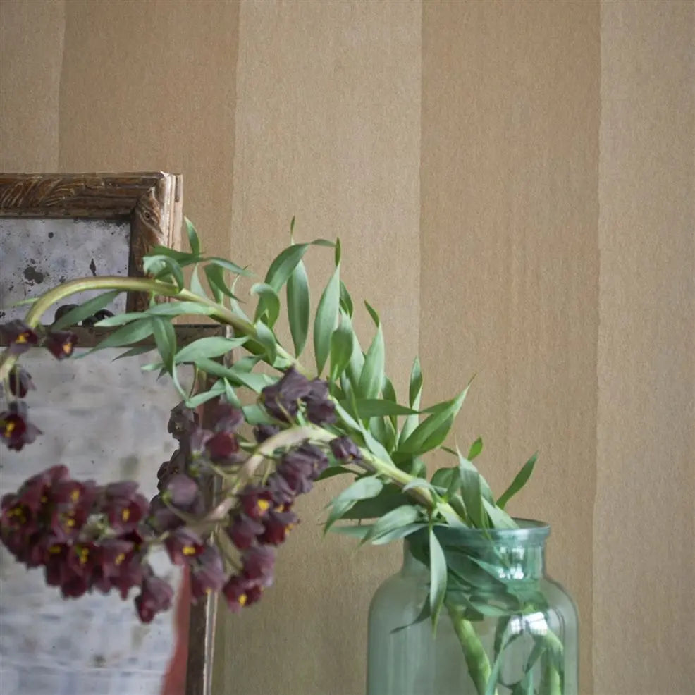 Parchment Stripe Wallpaper - Burnished Gold - PDG720/05 - Designers Guild