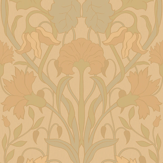 Parisienne Wallpaper - Vintage Hues on Ochre - Lucie Annabel