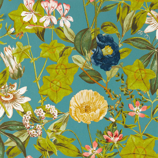 Passiflora Wallpaper - Chambray - Clarke & Clarke