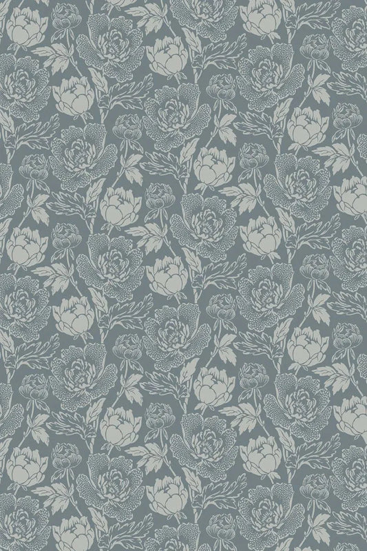 Peony Wallpaper - Light Blue - 2323