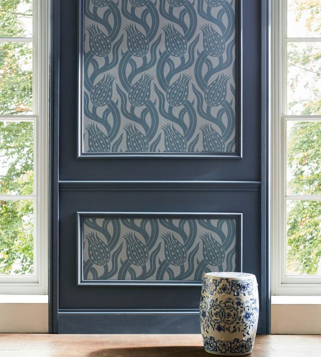 Persian Tulip Wallpaper - Blue Stone - ZHIW312997 - Zoffany