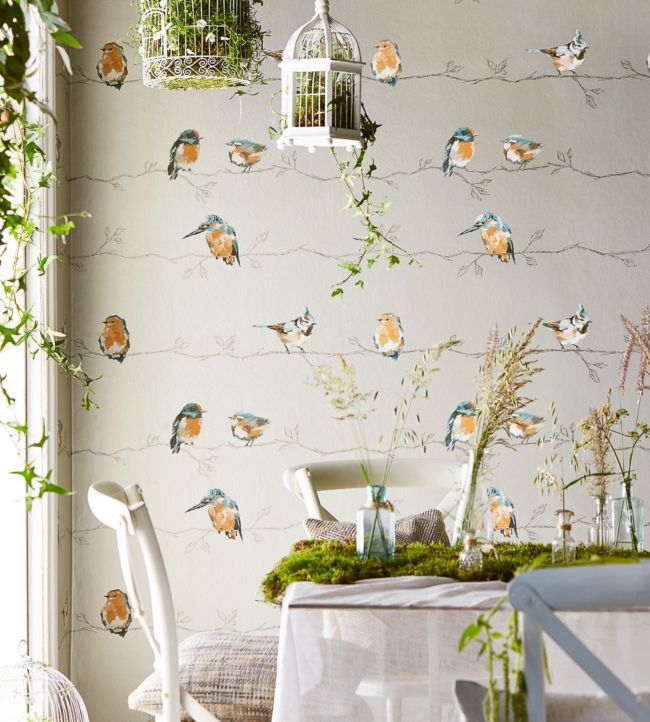 Persico Wallpaper - Coral/Lemon - HSTO111486 - Harlequin