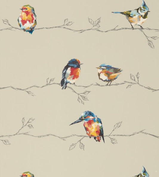 Persico Wallpaper - Coral/Lemon - HSTO111486 - Harlequin