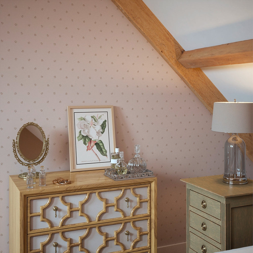Petite Peonies Wallpaper - Dusty Pink - Lucie Annabel