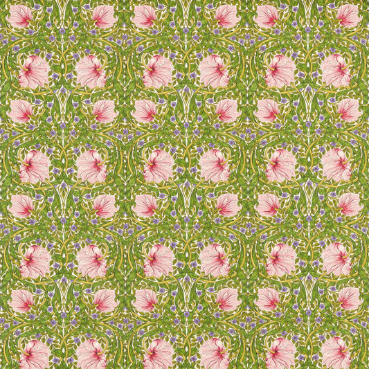 Pimpernel Fabric - Sap Green/Strawberry - 227214 - Morris & Co
