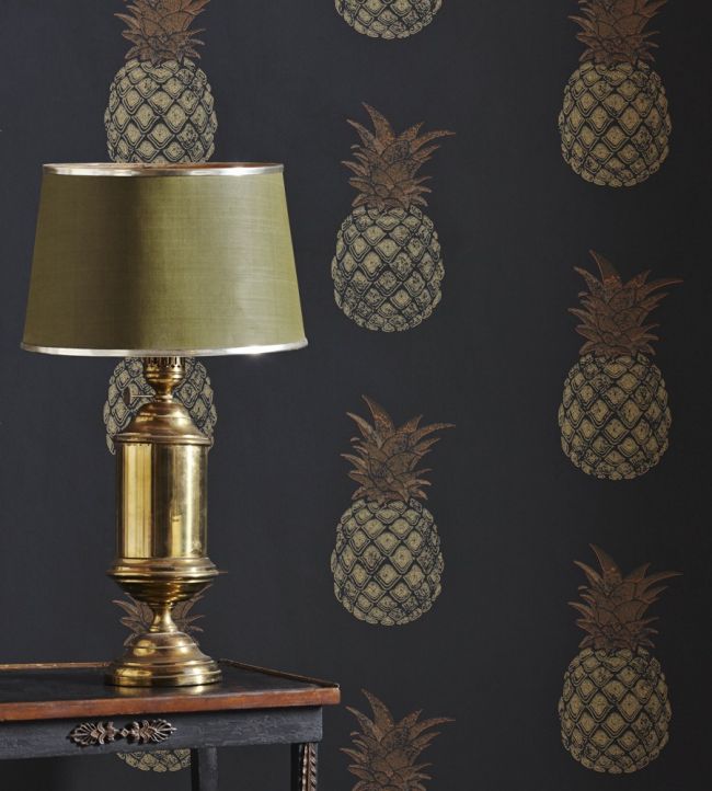 Pineapple Wallpaper - Charcoal - BG1200-202 - Barneby Gates