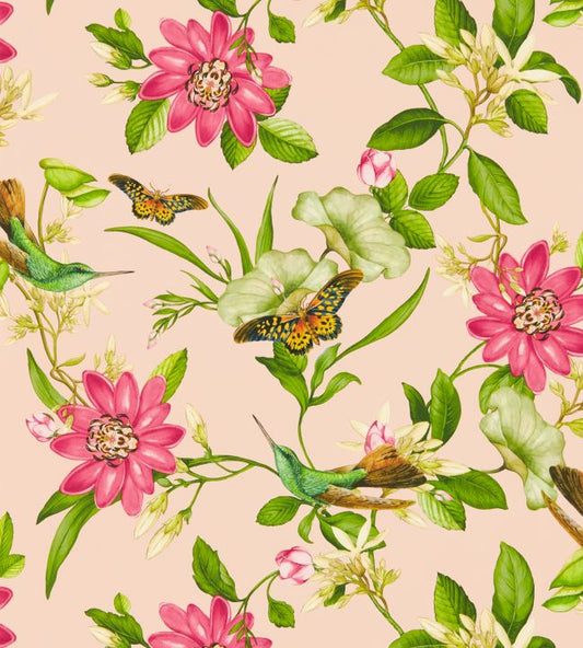 Pink Lotus Wallpaper - Blush - Clarke & Clarke